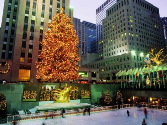 Largest Christmas Tree In NYC At Rockefeller Center